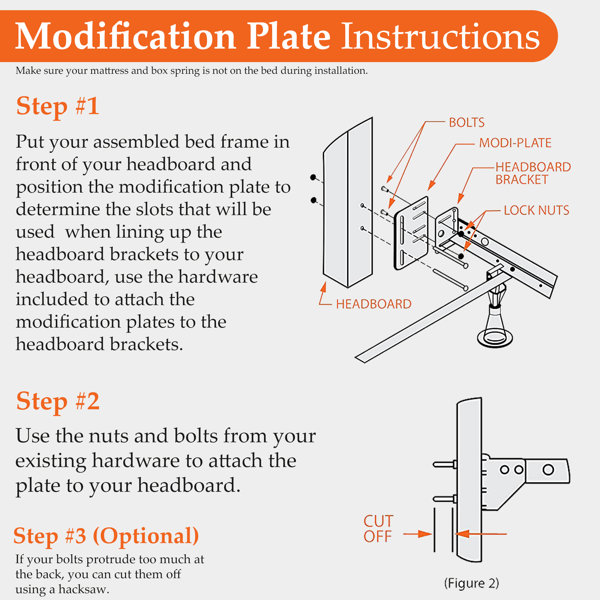 Alwyn Home Mcclure Modification Plate, Headboard Attachment Bracket